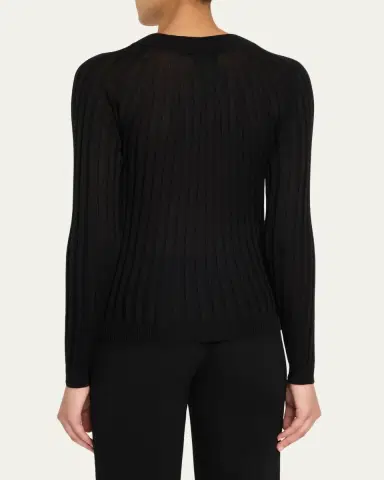 Giorgio Armani Cashmere-Silk Rib Knit Sweater | Thumbnail 3 Giorgio Armani Cashmere-Silk Rib Knit Sweater | Thumbnail 3