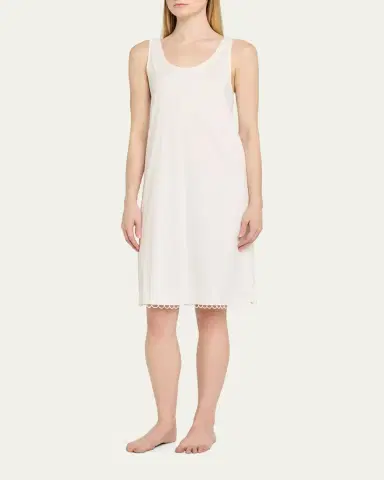 Hanro Anouk Embroidery-Trim Cotton Tank Nightgown | Thumbnail 4 Hanro Anouk Embroidery-Trim Cotton Tank Nightgown | Thumbnail 4