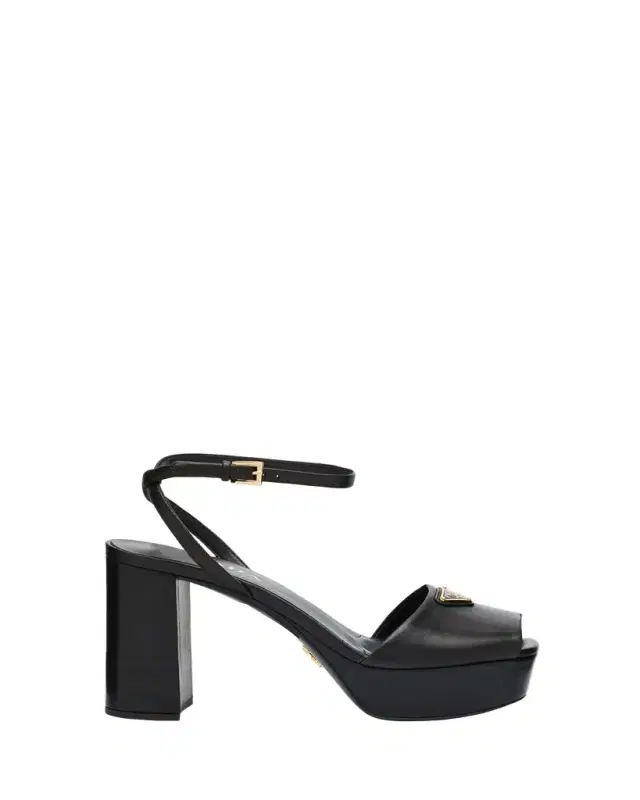 Nappa Triangle Peep-Toe Platform Sandals
