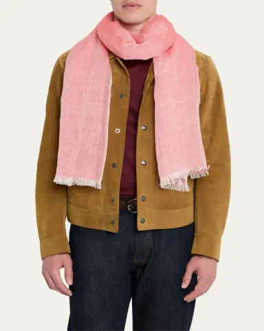 Cesare Attolini Men's Linen, Cashmere, and Silk Scarf | Thumbnail 3 Cesare Attolini Men's Linen, Cashmere, and Silk Scarf | Thumbnail 3