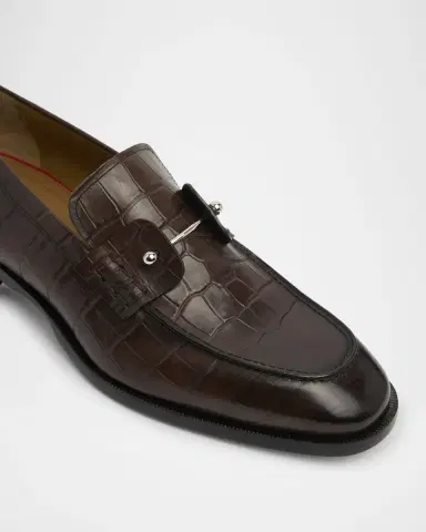 Christian Louboutin Men's Chambelimoc Croc-Effect Loafers | Thumbnail 2 Christian Louboutin Men's Chambelimoc Croc-Effect Loafers | Thumbnail 2