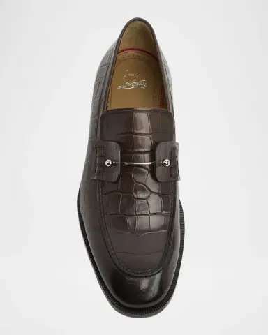 Christian Louboutin Men's Chambelimoc Croc-Effect Loafers | Thumbnail 3 Christian Louboutin Men's Chambelimoc Croc-Effect Loafers | Thumbnail 3