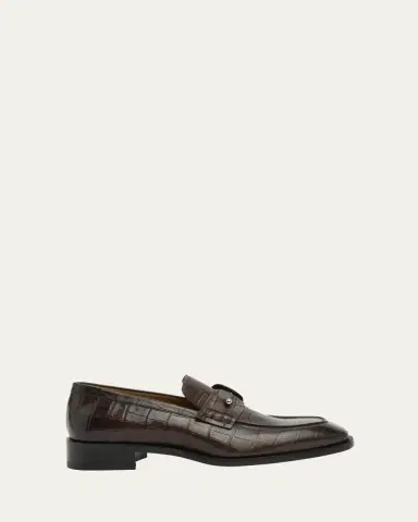Christian Louboutin Men's Chambelimoc Croc-Effect Loafers | Thumbnail 4 Christian Louboutin Men's Chambelimoc Croc-Effect Loafers | Thumbnail 4