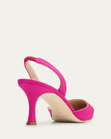 Manolo Blahnik Carolyne Satin Slingback Pumps | Thumbnail 3