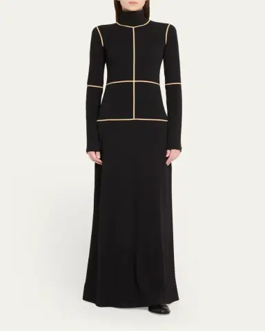 MM6 Maison Margiela Contrast Seam Turtleneck Maxi Dress | Thumbnail 2 MM6 Maison Margiela Contrast Seam Turtleneck Maxi Dress | Thumbnail 2