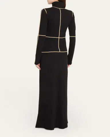 MM6 Maison Margiela Contrast Seam Turtleneck Maxi Dress | Thumbnail 3 MM6 Maison Margiela Contrast Seam Turtleneck Maxi Dress | Thumbnail 3