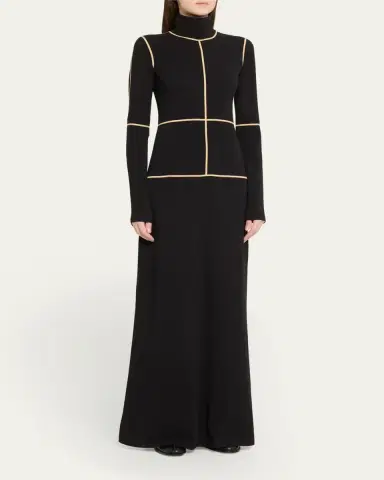 MM6 Maison Margiela Contrast Seam Turtleneck Maxi Dress | Thumbnail 4 MM6 Maison Margiela Contrast Seam Turtleneck Maxi Dress | Thumbnail 4