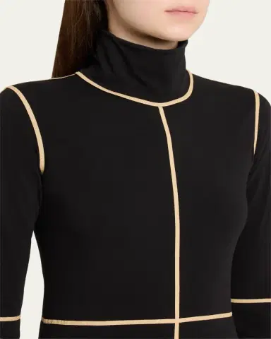 MM6 Maison Margiela Contrast Seam Turtleneck Maxi Dress | Thumbnail 5 MM6 Maison Margiela Contrast Seam Turtleneck Maxi Dress | Thumbnail 5