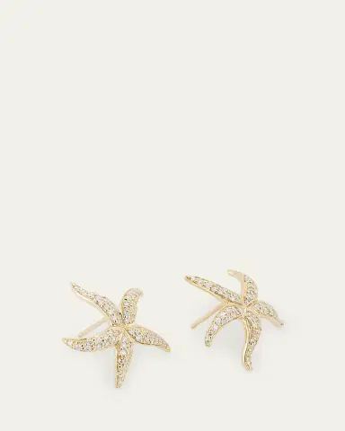 Sydney Evan 14K Gold Diamond Starfish Stud Earrings | Thumbnail 3 Sydney Evan 14K Gold Diamond Starfish Stud Earrings | Thumbnail 3