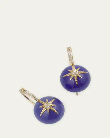 Sydney Evan 14K Pave Starburst Bead Earrings | Thumbnail 3 Sydney Evan 14K Pave Starburst Bead Earrings | Thumbnail 3