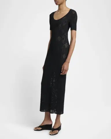 Alaïa Python Lace Knit Midi Dress | Thumbnail 3 Alaïa Python Lace Knit Midi Dress | Thumbnail 3
