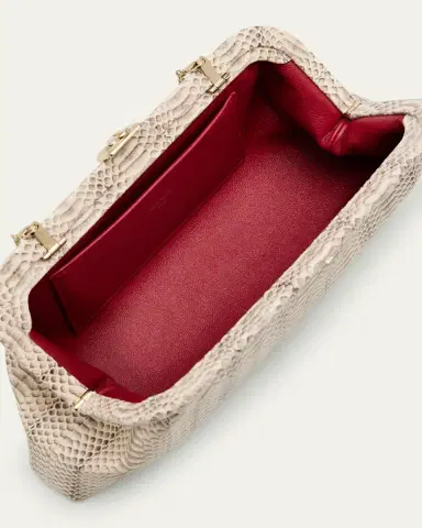 Jimmy Choo Skylar Snake-Print Leather Clutch Bag with JC Clasp | Thumbnail 4 Jimmy Choo Skylar Snake-Print Leather Clutch Bag with JC Clasp | Thumbnail 4