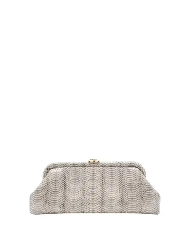 Jimmy Choo Skylar Snake-Print Leather Clutch Bag with JC Clasp | Thumbnail 1 Jimmy Choo Skylar Snake-Print Leather Clutch Bag with JC Clasp | Thumbnail 1