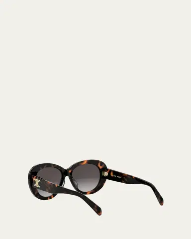 CELINE Triomphe Logo Oval Acetate Sunglasses | Thumbnail 2 CELINE Triomphe Logo Oval Acetate Sunglasses | Thumbnail 2