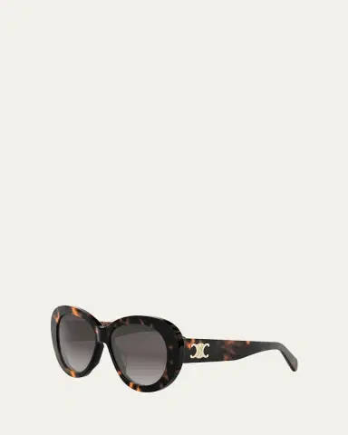 CELINE Triomphe Logo Oval Acetate Sunglasses | Thumbnail 3 CELINE Triomphe Logo Oval Acetate Sunglasses | Thumbnail 3