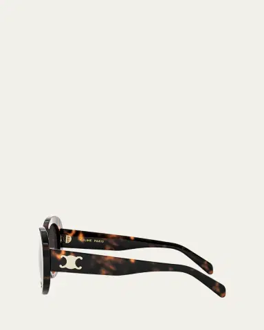 CELINE Triomphe Logo Oval Acetate Sunglasses | Thumbnail 4 CELINE Triomphe Logo Oval Acetate Sunglasses | Thumbnail 4