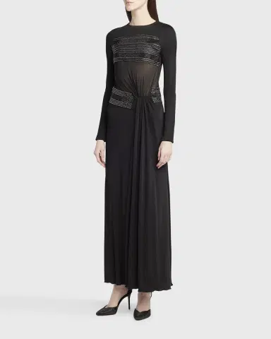 Giorgio Armani Crystal Sheer Midriff Jersey Gown | Thumbnail 4 Giorgio Armani Crystal Sheer Midriff Jersey Gown | Thumbnail 4