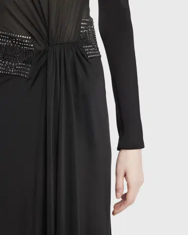 Giorgio Armani Crystal Sheer Midriff Jersey Gown | Thumbnail 5 Giorgio Armani Crystal Sheer Midriff Jersey Gown | Thumbnail 5