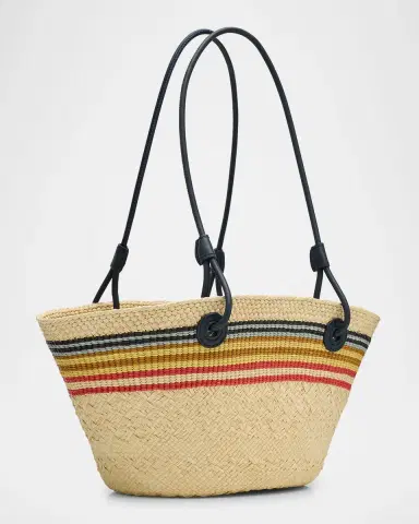 Loewe x Paula's Ibiza Small Anagram Striped Basket Tote Bag in Raffia | Thumbnail 2 Loewe x Paula's Ibiza Small Anagram Striped Basket Tote Bag in Raffia | Thumbnail 2