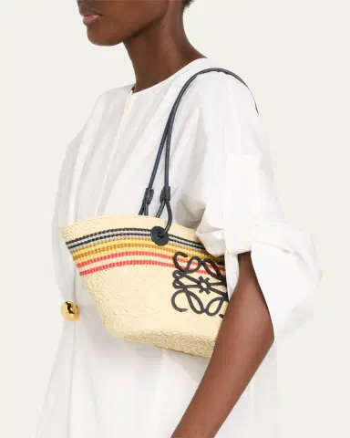 Loewe x Paula's Ibiza Small Anagram Striped Basket Tote Bag in Raffia | Thumbnail 10 Loewe x Paula's Ibiza Small Anagram Striped Basket Tote Bag in Raffia | Thumbnail 10