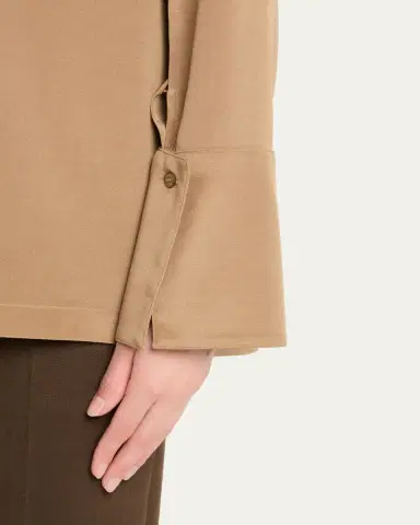 Max Mara Dover Silk Stretch Collared Top | Thumbnail 2 Max Mara Dover Silk Stretch Collared Top | Thumbnail 2