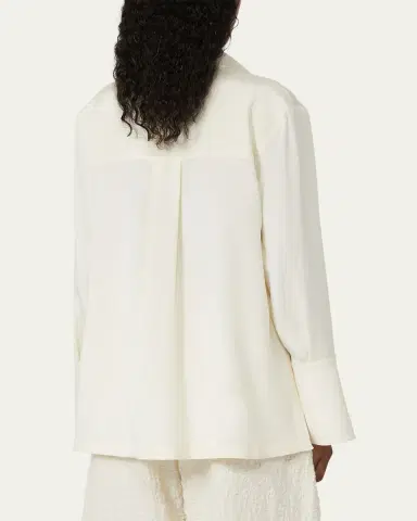 Max Mara Dover Silk Stretch Collared Shirt | Thumbnail 3