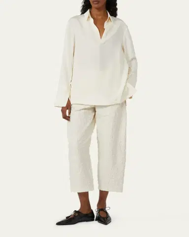 Max Mara Dover Silk Stretch Collared Shirt | Thumbnail 5