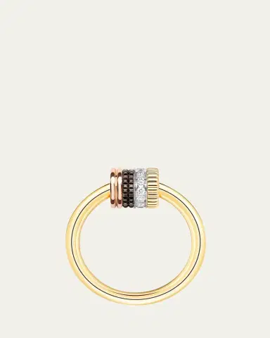 Boucheron Quatre Classique 18K Tricolor Gold Ring with Brown PVD and Diamonds | Thumbnail 2 Boucheron Quatre Classique 18K Tricolor Gold Ring with Brown PVD and Diamonds | Thumbnail 2