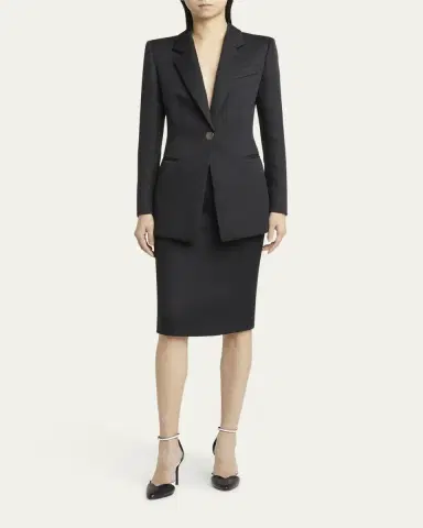 Giorgio Armani Techno Scuba Pencil Skirt | Thumbnail 2
