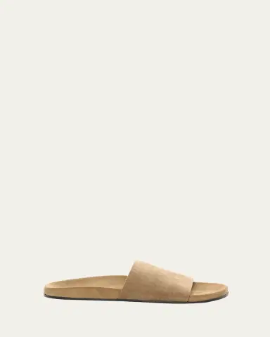 The Row Men's Hugh Suede Slide Sandals | Thumbnail 2