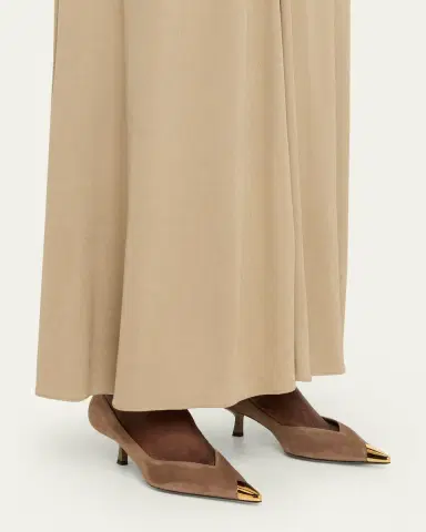 Giuseppe Zanotti Suede Golden Cap-Toe Pumps | Thumbnail 2 Giuseppe Zanotti Suede Golden Cap-Toe Pumps | Thumbnail 2