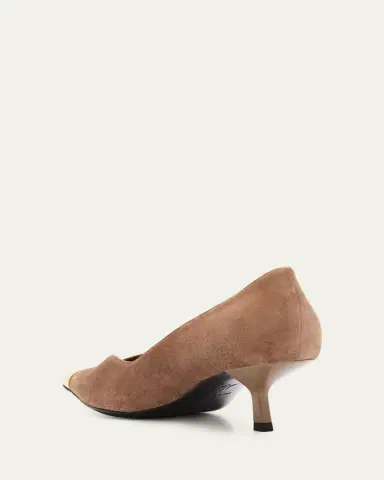 Giuseppe Zanotti Suede Golden Cap-Toe Pumps | Thumbnail 4 Giuseppe Zanotti Suede Golden Cap-Toe Pumps | Thumbnail 4