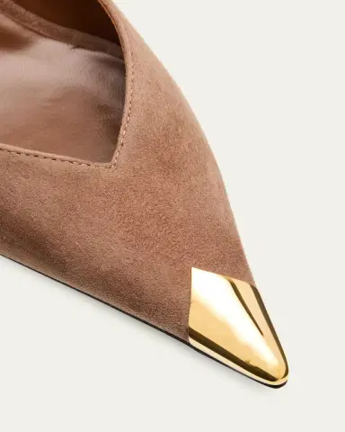 Giuseppe Zanotti Suede Golden Cap-Toe Pumps | Thumbnail 5 Giuseppe Zanotti Suede Golden Cap-Toe Pumps | Thumbnail 5