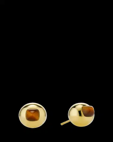 JV Insardi Tigers Eye Sugarloaf Stud Earrings | Thumbnail 2