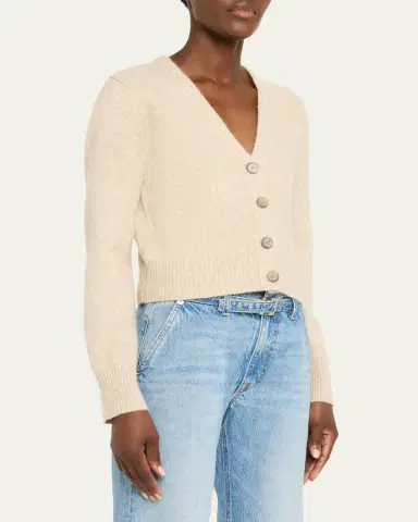 Brandon Maxwell Sloane V-Neck Silk-Cashmere Cardigan | Thumbnail 4 Brandon Maxwell Sloane V-Neck Silk-Cashmere Cardigan | Thumbnail 4