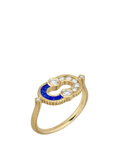 Viltier Magnetic Lapis Lazuli Semi Ring in 18K Yellow Gold and Diamonds | Thumbnail 1