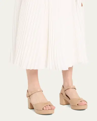 Prada Soft Nappa Ankle Strap Platform Sandals | Thumbnail 2 Prada Soft Nappa Ankle Strap Platform Sandals | Thumbnail 2