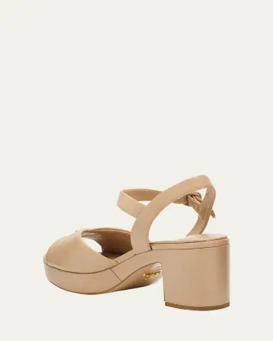 Prada Soft Nappa Ankle Strap Platform Sandals | Thumbnail 4 Prada Soft Nappa Ankle Strap Platform Sandals | Thumbnail 4