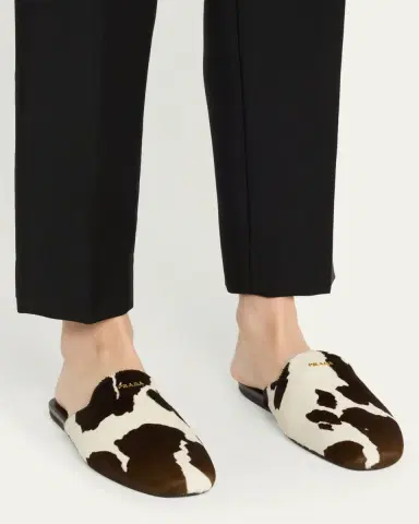 Prada Pony Hair Flat Mules | Thumbnail 2