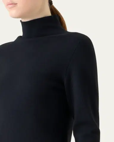Akris Turtleneck Cashmere-Silk Milano Knit Tunic Sweater | Thumbnail 5 Akris Turtleneck Cashmere-Silk Milano Knit Tunic Sweater | Thumbnail 5