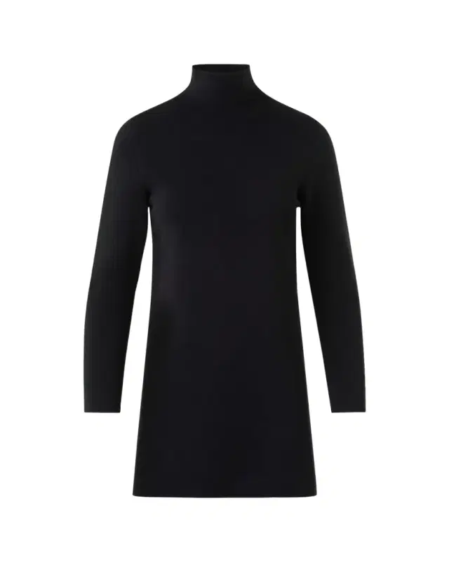 Turtleneck Cashmere-Silk Milano Knit Tunic Sweater