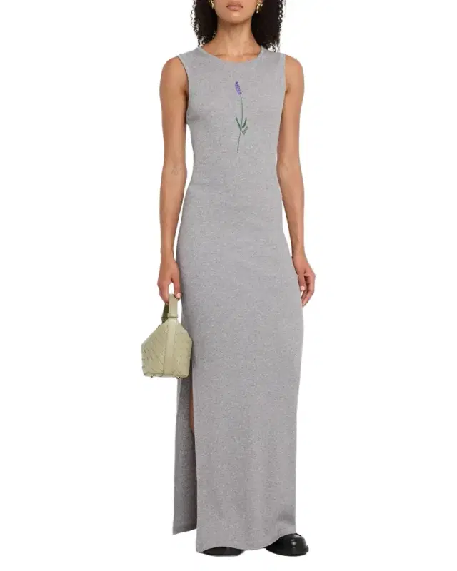 x Paula's Ibiza Flower Print Rib Maxi Tank Dress