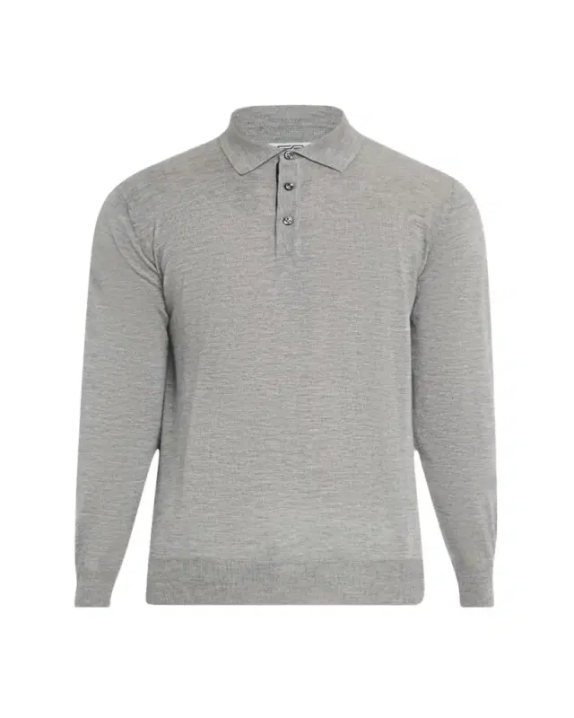 Men's Cashmere and Silk Polo Sweater
