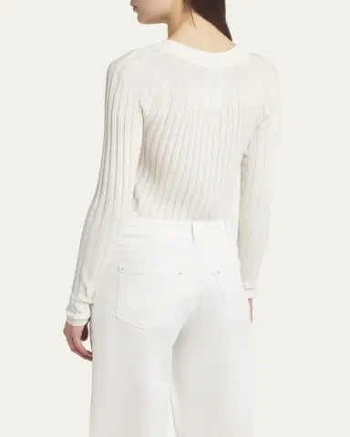 Giorgio Armani Ribbed Cashmere Silk Top | Thumbnail 3 Giorgio Armani Ribbed Cashmere Silk Top | Thumbnail 3