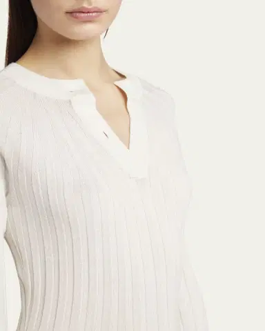 Giorgio Armani Ribbed Cashmere Silk Top | Thumbnail 5 Giorgio Armani Ribbed Cashmere Silk Top | Thumbnail 5