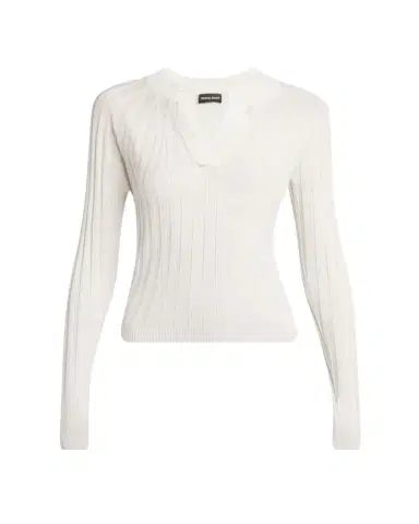 Giorgio Armani Ribbed Cashmere Silk Top | Thumbnail 1 Giorgio Armani Ribbed Cashmere Silk Top | Thumbnail 1
