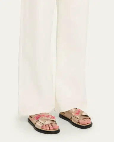 Marni Fussbett Floral Embroidered Satin Crisscross Sandals | Thumbnail 2 Marni Fussbett Floral Embroidered Satin Crisscross Sandals | Thumbnail 2