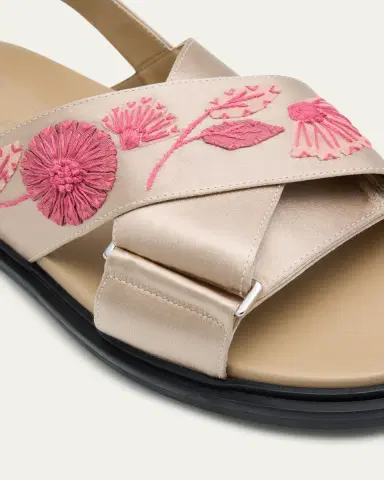 Marni Fussbett Floral Embroidered Satin Crisscross Sandals | Thumbnail 4 Marni Fussbett Floral Embroidered Satin Crisscross Sandals | Thumbnail 4