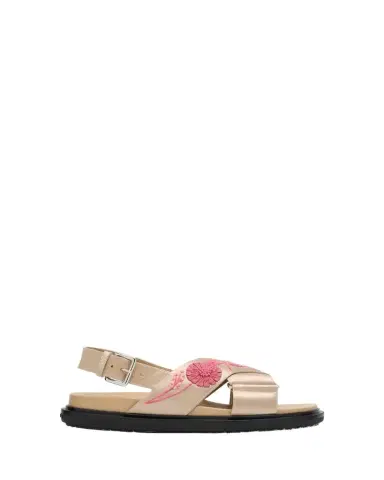 Marni Fussbett Floral Embroidered Satin Crisscross Sandals | Thumbnail 1 Marni Fussbett Floral Embroidered Satin Crisscross Sandals | Thumbnail 1