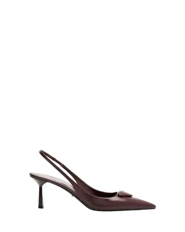 Patent Padded Triangle Slingback Pumps